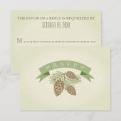 Cartes de réponse de mariage Cônes de Pin (Devant / Derrière)
