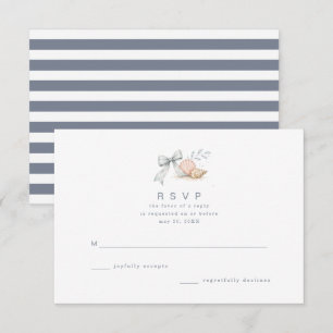 Cartes de réponse de mariage Coquillages & Cloches