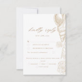 Cartes de réponse de mariage côtier blanc et coqui (Devant)