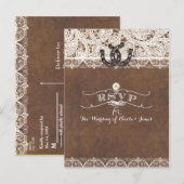 Cartes de réponse de mariage Country Western Fer à (Devant / Derrière)