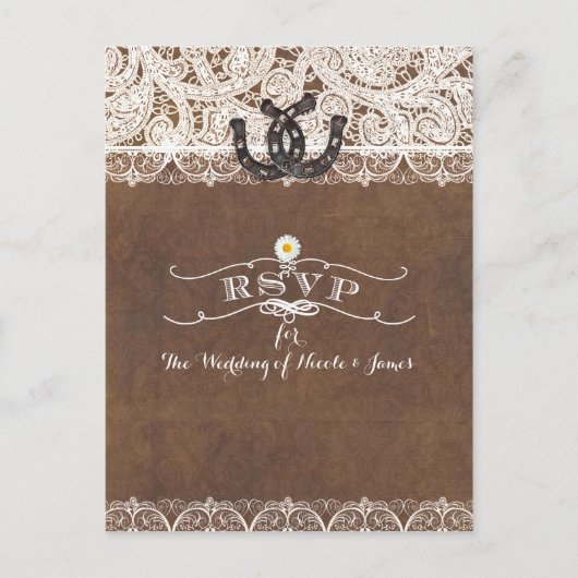 Cartes de réponse de mariage Country Western Fer à (Devant)