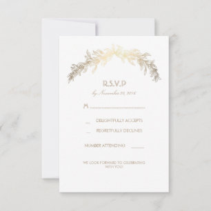 Cartes de réponse de mariage Couronne de laurier d