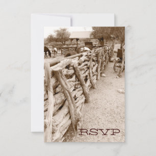 Cartes de réponse de mariage de corral de chevaux