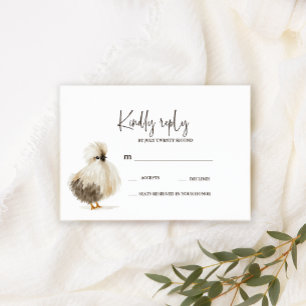 Cartes de réponse de mariage de poulet de ferme de