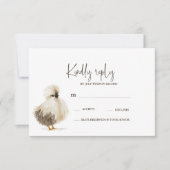 Cartes de réponse de mariage de poulet de ferme de (Devant)