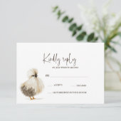 Cartes de réponse de mariage de poulet de ferme de (Debout devant)