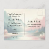 Cartes de réponse de mariage Douces Échos des Mont (Dos)