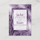 Cartes de réponse de mariage élégante feuille flor (Dos)