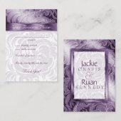 Cartes de réponse de mariage élégante feuille flor (Devant / Derrière)