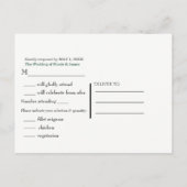 Cartes de réponse de mariage élégantes avec feuill (Dos)