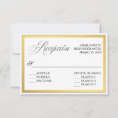 Cartes de réponse de mariage élégantes avec fiorit (Devant)