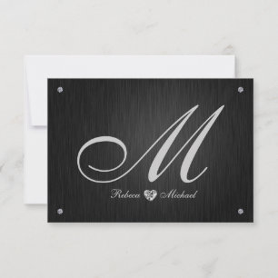 Cartes de réponse de mariage élégantes avec monogr