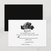 Cartes de réponse de mariage élégantes avec roses  (Devant / Derrière)