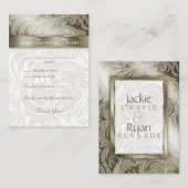 Cartes de réponse de mariage élégantes Feuille flo (Devant / Derrière)