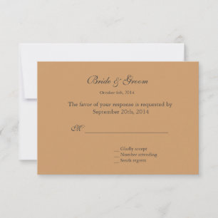 Cartes de réponse de mariage en bambou et soie chi