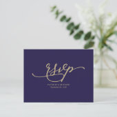 Cartes de réponse de mariage en calligraphie dorée (Debout devant)