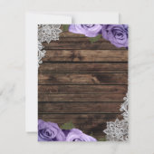 Cartes de réponse de mariage en dentelle rustique  (Dos)