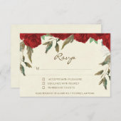 Cartes de réponse de mariage en fleurs de roses ro (Devant / Derrière)