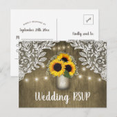 Cartes de réponse de mariage en pot de fleurs tour (Devant / Derrière)