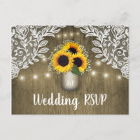 Cartes de réponse de mariage en pot de maçon tourn