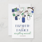 Cartes de réponse de mariage en pots Mason floraux (Dos)