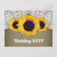 Cartes de réponse de mariage en toile de jute et d