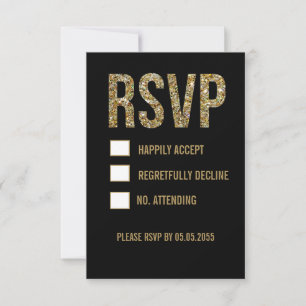 Cartes de réponse de mariage en typographie paille