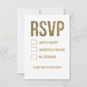 Cartes de réponse de mariage en typographie paille