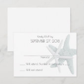 Cartes de réponse de mariage étoile de mer simple  (Devant / Derrière)