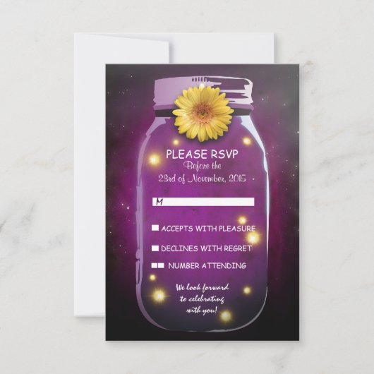 Cartes de réponse de mariage fantaisistes avec boc (Devant)