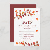 Cartes de réponse de mariage Feuille d'automne (Devant / Derrière)