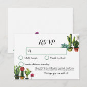 Cartes de réponse de mariage Fiesta Cactus RSVP il (Devant / Derrière)