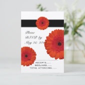 Cartes de réponse de mariage Fleur de Gerber rouge (Debout devant)