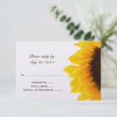 Cartes de réponse de mariage fleur jaune marron so (Debout devant)