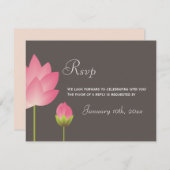 Cartes de réponse de mariage fleurs de lotus blanc (Devant / Derrière)