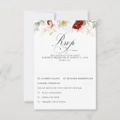 Cartes de réponse de mariage Fleurs rouges blanche (Devant)
