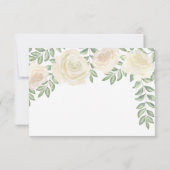 Cartes de réponse de mariage floral champagne ivoi (Dos)
