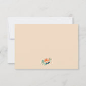 Cartes de réponse de mariage floral sarcelle jade  (Dos)
