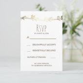 Cartes de réponse de mariage florales blanches et (Debout devant)