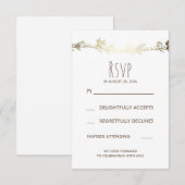 Cartes de réponse de mariage florales blanches et (Devant / Derrière)