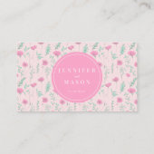 Cartes de réponse de mariage florales rose vif mod (Dos)