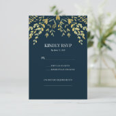 Cartes de réponse de mariage formelles avec feuill (Debout devant)