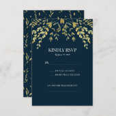 Cartes de réponse de mariage formelles avec feuill (Devant / Derrière)