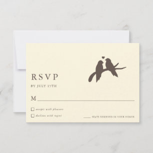 Cartes de réponse de mariage formelles ivoire oise