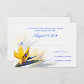 Cartes de réponse de mariage hawaïen Oiseau de Par (Devant / Derrière)