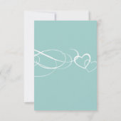 Cartes de réponse de mariage Hearts (Turquoise et (Dos)