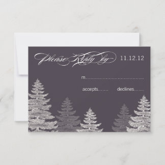 Cartes de réponse de mariage hivernal gris moderne