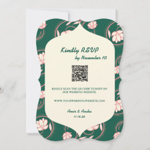 Cartes de réponse de mariage indien aux lanternes