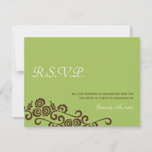 Cartes de réponse de mariage jardin d'oiseaux vert
