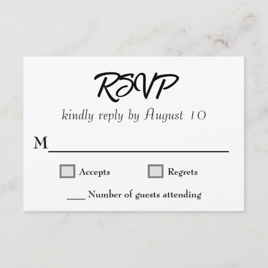 Cartes de réponse de mariage Kraft (Devant)